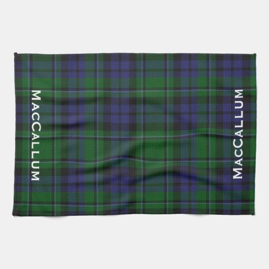 Stijlvol blauw en groen MacCallum Tartan Theedoek (Horizontaal)