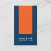 Stijlvol blauw en Oranje interieur design sociale  Visitekaartje (Voorkant)