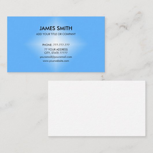 Stijlvol blauw en wit diamantverloop visitekaartje (Voorkant / Achterkant)