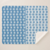 Stijlvol blauw en wit Grieks Floral Patroon Sherpa Deken (Voorkant (horizontaal))