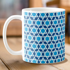 Stijlvol blauw en wit Star-patroon Koffiemok