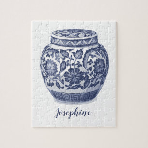 Stijlvol blauw en witte gember jar afdrukken legpuzzel