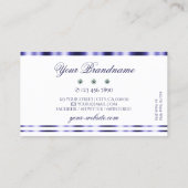 Stijlvol blauw en witte zwelgen Elegant Visitekaartje (Achterkant)