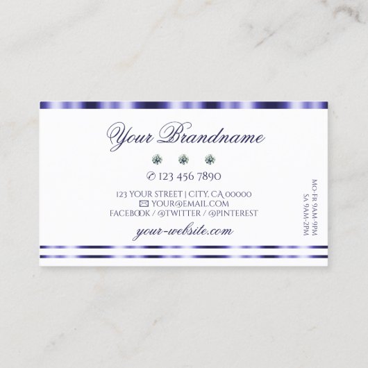 Stijlvol blauw en witte zwelgen Elegant Visitekaartje (Achterkant)