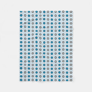 Stijlvol blauw en zilver poladots patroon fleece deken