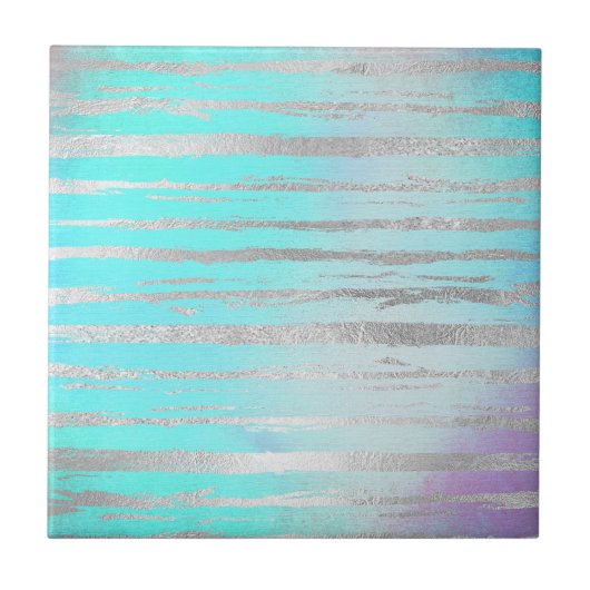 Stijlvol blauw en zilver tegeltje (Voorkant)