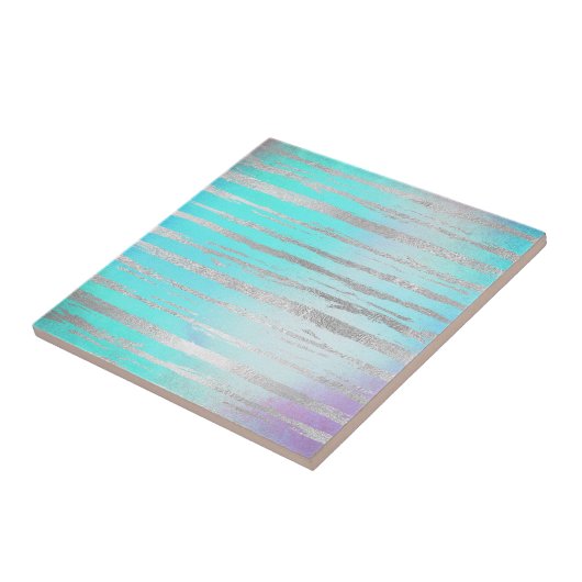 Stijlvol blauw en zilver tegeltje (Zijkant)