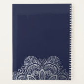 Stijlvol blauw en zilver Yoga-leraar notebook Planner (Achterkant)