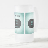 Stijlvol blauw en zwart 21ste verjaardag design matglas bierpul (Voorkant rechts)