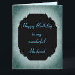 Stijlvol blauw en zwart Happy Birthday Husband Kaart<br><div class="desc">Stijlvolle en chique Happy Birthday Husband blauw en zwart modern design Wenskaart.</div>