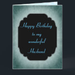 Stijlvol blauw en zwart Happy Birthday Husband Kaart<br><div class="desc">Stijlvolle en chique Happy Birthday Husband blauw en zwart modern design Wenskaart.</div>