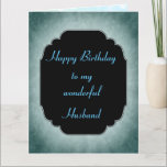 Stijlvol blauw en zwart Happy Birthday Husband Kaart<br><div class="desc">Stijlvol en vrolijk Wenskaart van de Verjaardag Echtgenoot blauw en zwart modern design.</div>