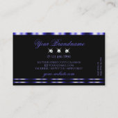 Stijlvol blauw en zwarte mousserende diamanten visitekaartje (Achterkant)