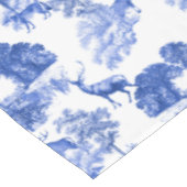 Stijlvol blauw Frans Toile Deer Forest Pattern Tafelkleed (Gekanteld)