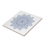 Stijlvol blauw geometrisch patroon keramische Tege Tegeltje (Zijkant)