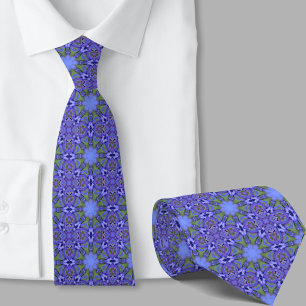 Stijlvol blauw geometrisch retro patroon stropdas