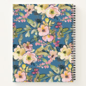 Stijlvol  blauw, gepersonaliseerd recept notitieboek (Achterkant)