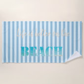 Stijlvol, blauw, gestreept strandlaken (Voorkant)