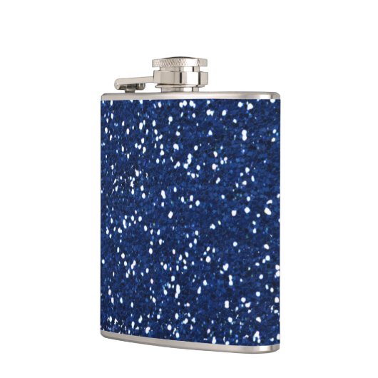 Stijlvol blauw glitter heupfles (Links)