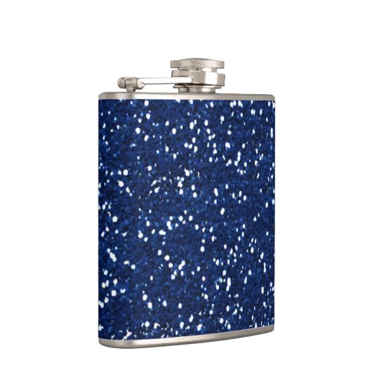 Stijlvol blauw glitter heupfles (Rechts)