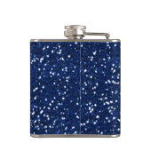 Stijlvol blauw glitter heupfles (Achterkant)