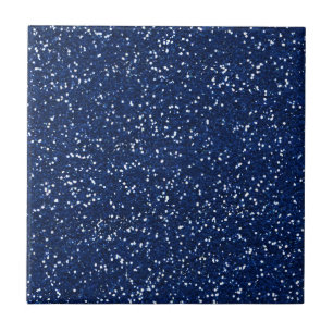 Stijlvol blauw glitter tegeltje