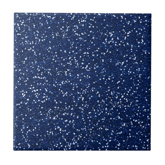Stijlvol blauw glitter tegeltje (Voorkant)