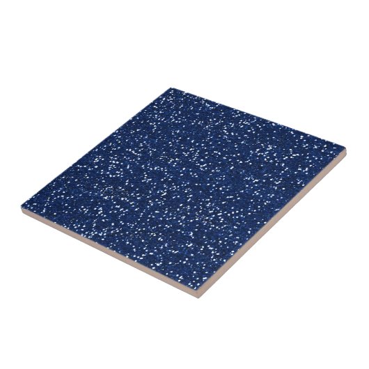 Stijlvol blauw glitter tegeltje (Zijkant)
