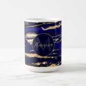Stijlvol blauw goud Abstract marmer Koffiemok (Center)