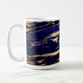 Stijlvol blauw goud Abstract marmer Koffiemok (Links)