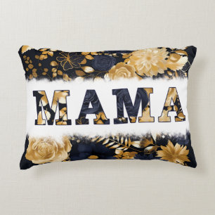 Stijlvol blauw + Goud Bloemen MAMA Cadeau uit het Accent Kussen