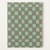 Stijlvol blauw grijs geruit dambordpatroon planner (Achterkant)
