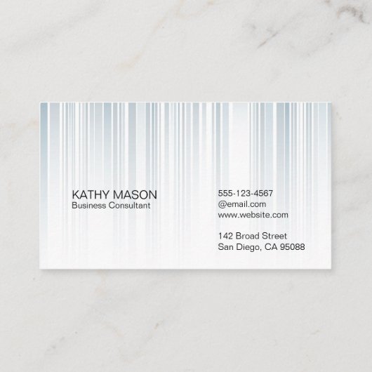 stijlvol | Blauw Grijs Vert Lines Visitekaartje (Achterkant)