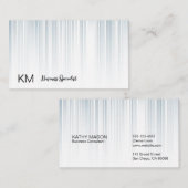 stijlvol | Blauw Grijs Vert Lines Visitekaartje (Voorkant / Achterkant)