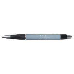 Stijlvol blauw handtekening script monogram pen