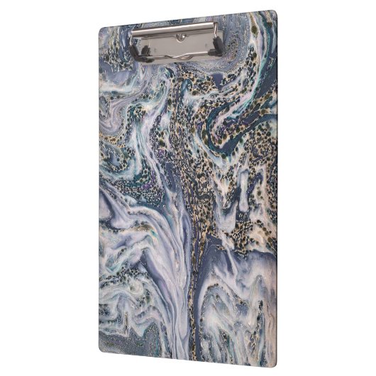 Stijlvol blauw Kantoor met marmereffect Klembord (Links)