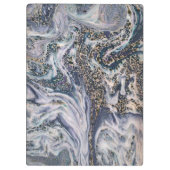 Stijlvol blauw Kantoor met marmereffect Klembord (Achterkant)