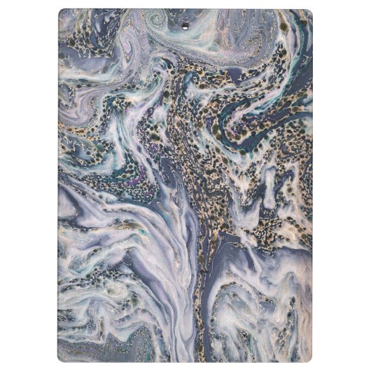 Stijlvol blauw Kantoor met marmereffect Klembord (Achterkant)