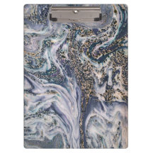 Stijlvol blauw Kantoor met marmereffect