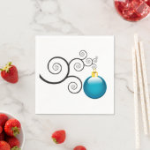 Stijlvol blauw kerstversiering servetten (Insitu)