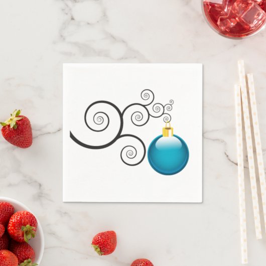 Stijlvol blauw kerstversiering servetten (Insitu)