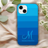 Stijlvol blauw kleurblok met verloop, monogram Case-Mate iPhone case