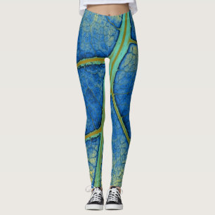 Stijlvol blauw lef leggings