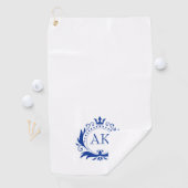Stijlvol blauw luxe Lijst en kroon Golfhanddoek (Insitu)