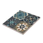 Stijlvol blauw Marokkaans Tegel ontwerp Tegeltje (Zijkant)