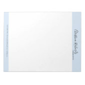 Stijlvol blauw minimalistisch notitieblok (Voorkant)