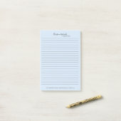 Stijlvol blauw minimalistisch post-it® notes (Op bureau)