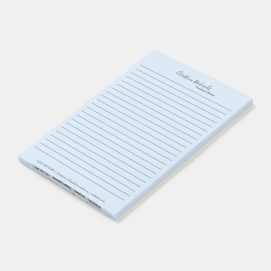 Stijlvol blauw minimalistisch post-it® notes (Schuin)