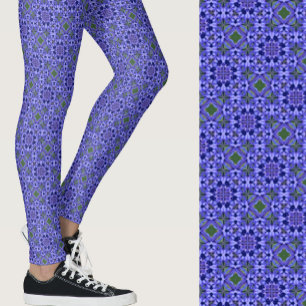 Stijlvol blauw modern geometrisch patroon leggings