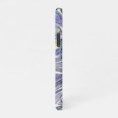 Stijlvol blauw, modern glitter marmer iPhone hoesje (Rechterkant)